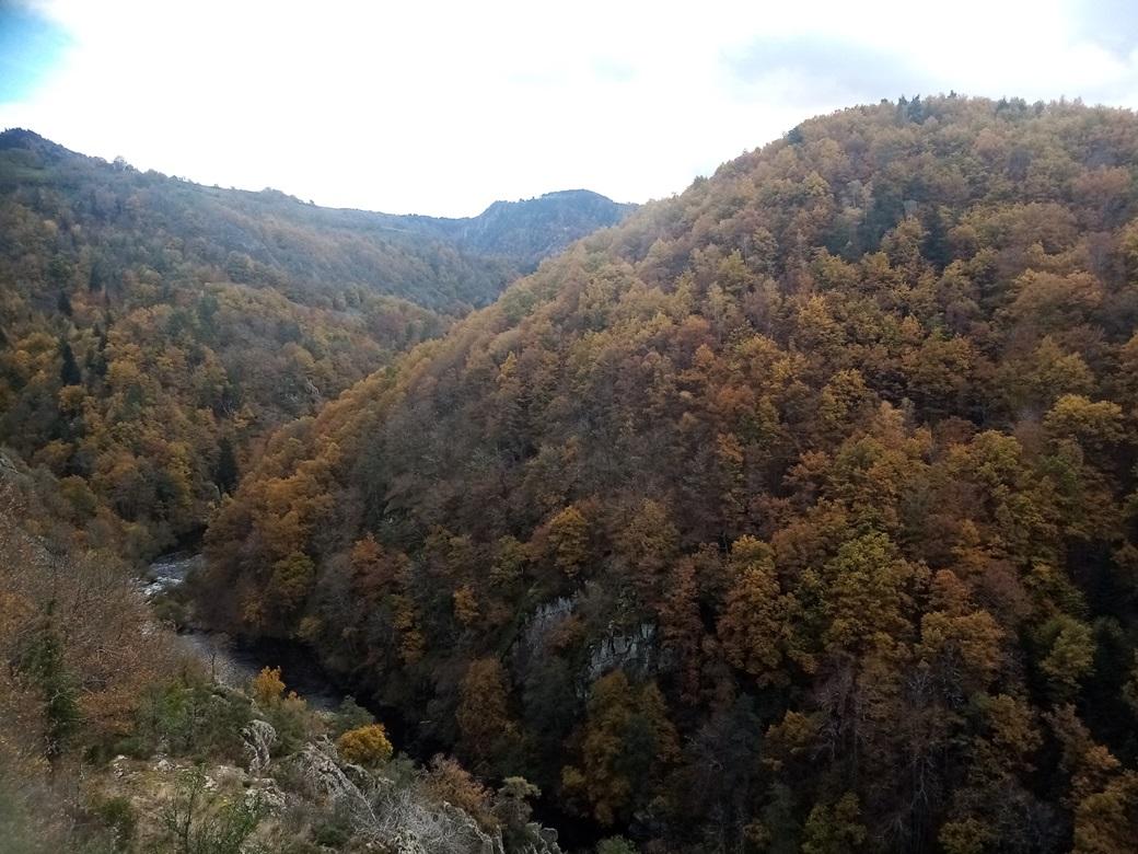 Gorges allier grotte du treuil avec ane